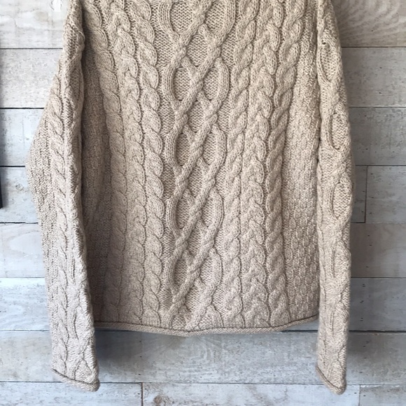 Inis Crafts cable knit cowl neck sweater - Picture 6 of 7